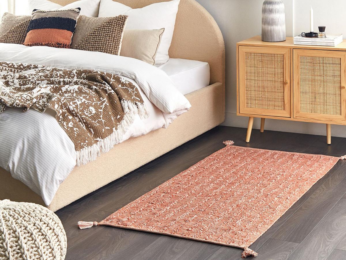 KURZFLOR-TEPPICH Mugla 150/80 cm - Orange, Textil (80/150cm) - Beliani