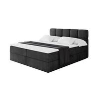 BOXBETT mit Matratze H3 - FAMA - 160x200 cm Schwarz Casablanca - Schwarz, Holzwerkstoff (160/200cm) - ALTDECOR
