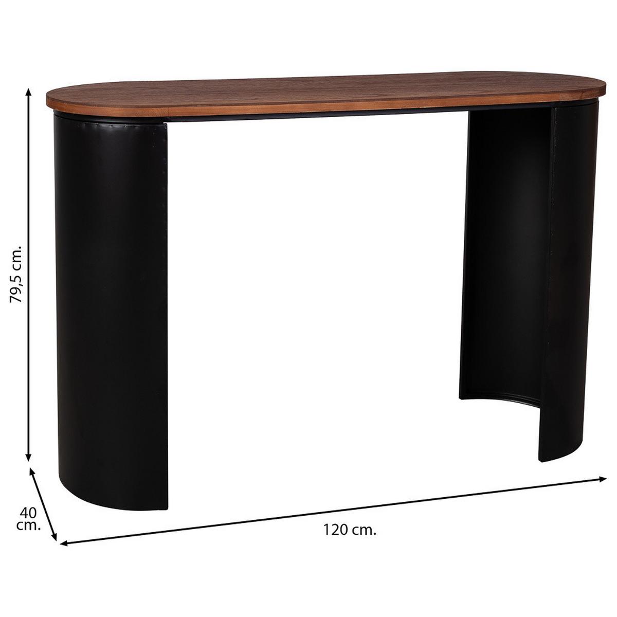 KONSOLENTISCH aus Holz, schwarz, 120x40x80cm - Schwarz, Holz (40/120/79cm) - Wanderlust