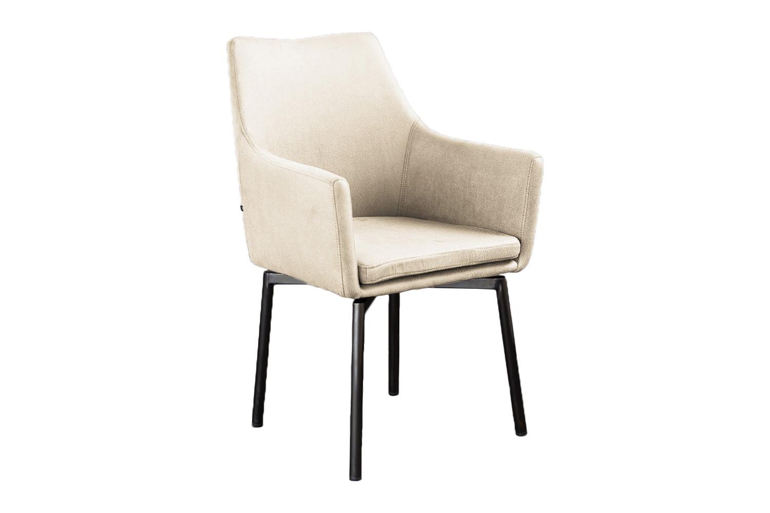 STUHL CALI Beige Microfaser Drehbar (180°) - Beige, Textil (56/88.5/61cm) - KAWOLA