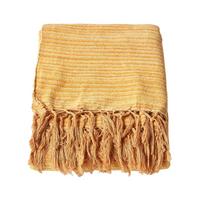 WOHNDECKE Chenille 220/240 cm, 100% Baumwolle gestreift - Dunkelorange, Textil (220/240cm) - Homescapes