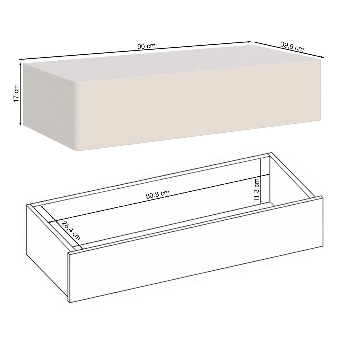 WANDKONSOLE Olio KASCHMIR 90 CM - Kaschmir, Holzwerkstoff (90/17/39.6cm) - Selsey
