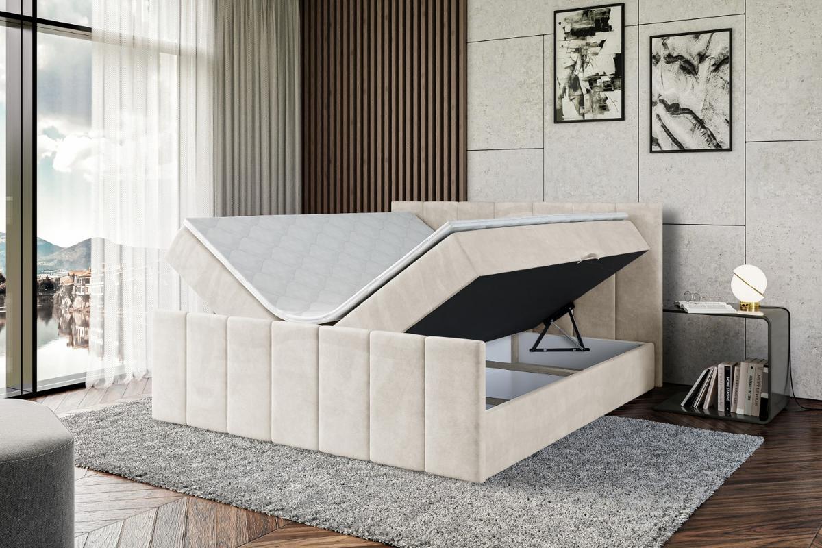 BOXBETT MOETI-Z - 120x200 cm - H3 - Ecru - Ecru, Holzwerkstoff (120/200cm) - ALTDECOR