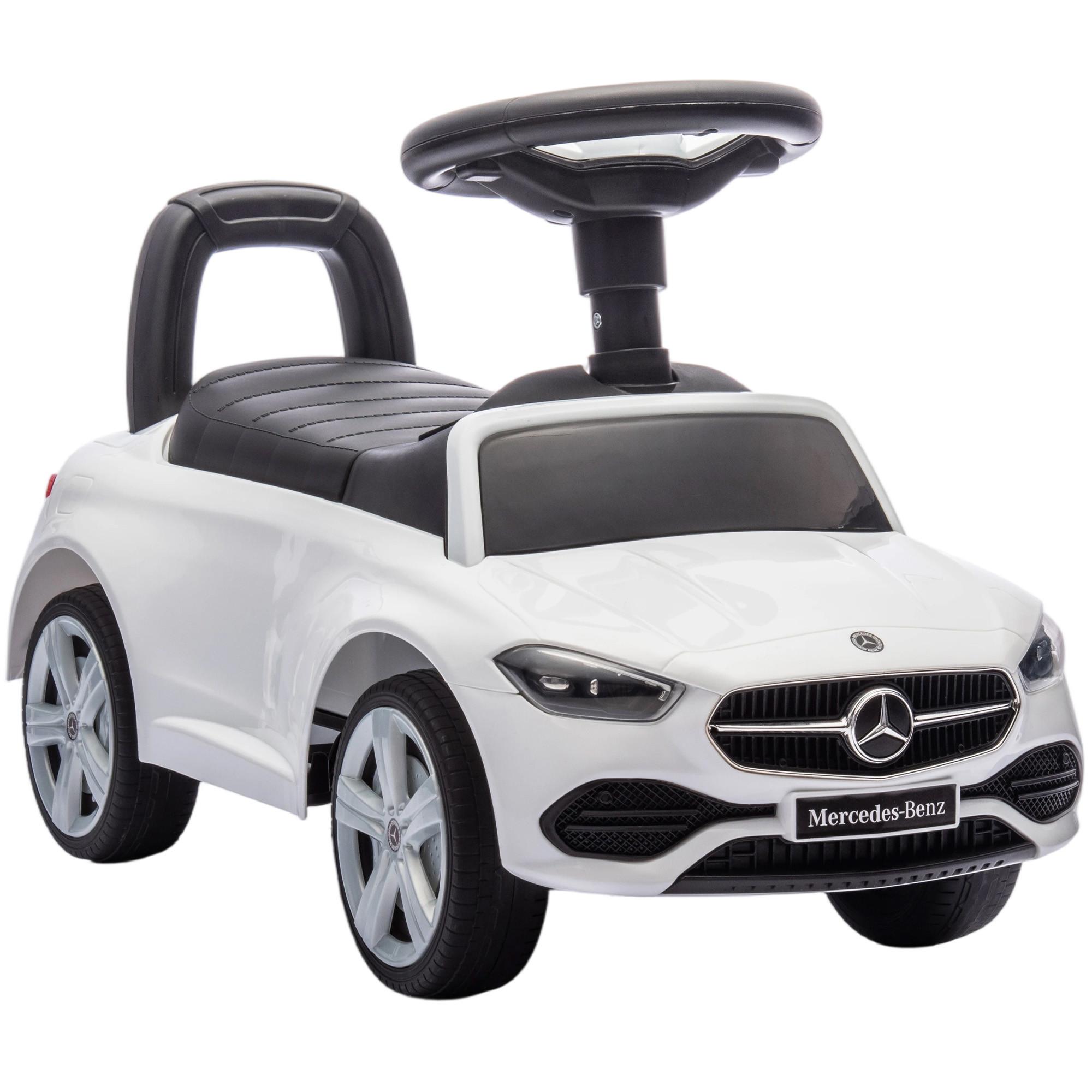 MERCEDES-BENZ C-Class Rutschauto, Rutschfahrzeug mit Hupe, Motorgeräuschen - Weiß, Metall (65/28/39cm) - AIYAPLAY