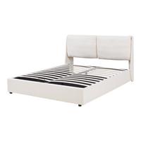 POLSTERBETT Lunner - Beige, Holzwerkstoff/Kunststoff (140/200cm) - [en.casa]