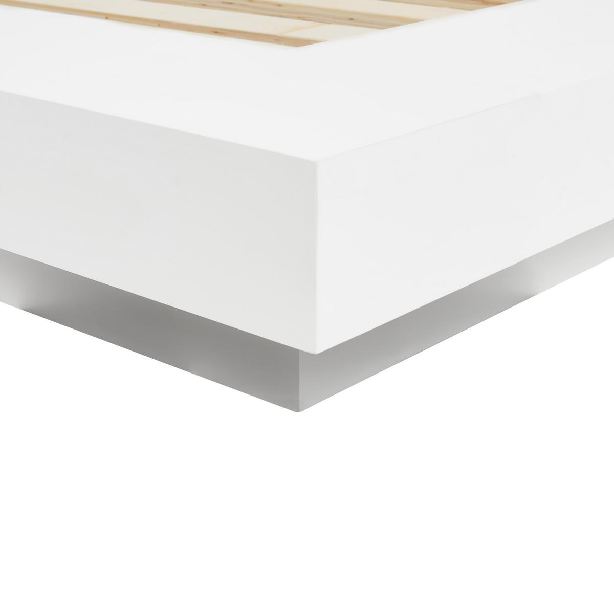 BETT mit Lattenrost 160/200 cm Weiß Zen - Weiß, Holzwerkstoff (160/200cm) - Beliani