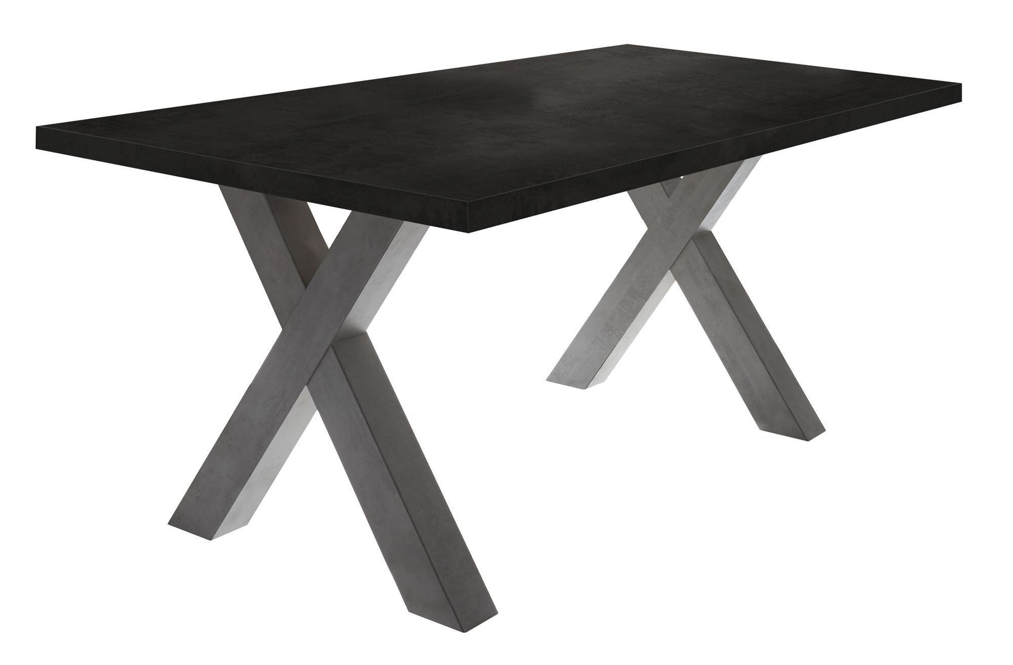 ESSZIMMERTISCH Eike 4 200 x 100 x 75 Esstisch Graphit/Schwarzstahl - Schwarz, Holz (200/100/75cm) - 58aufmkessel