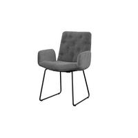 STUHL NEW CHARME Grau Cord (1er-Set) - Grau, Textil (59/87/66cm) - KAWOLA