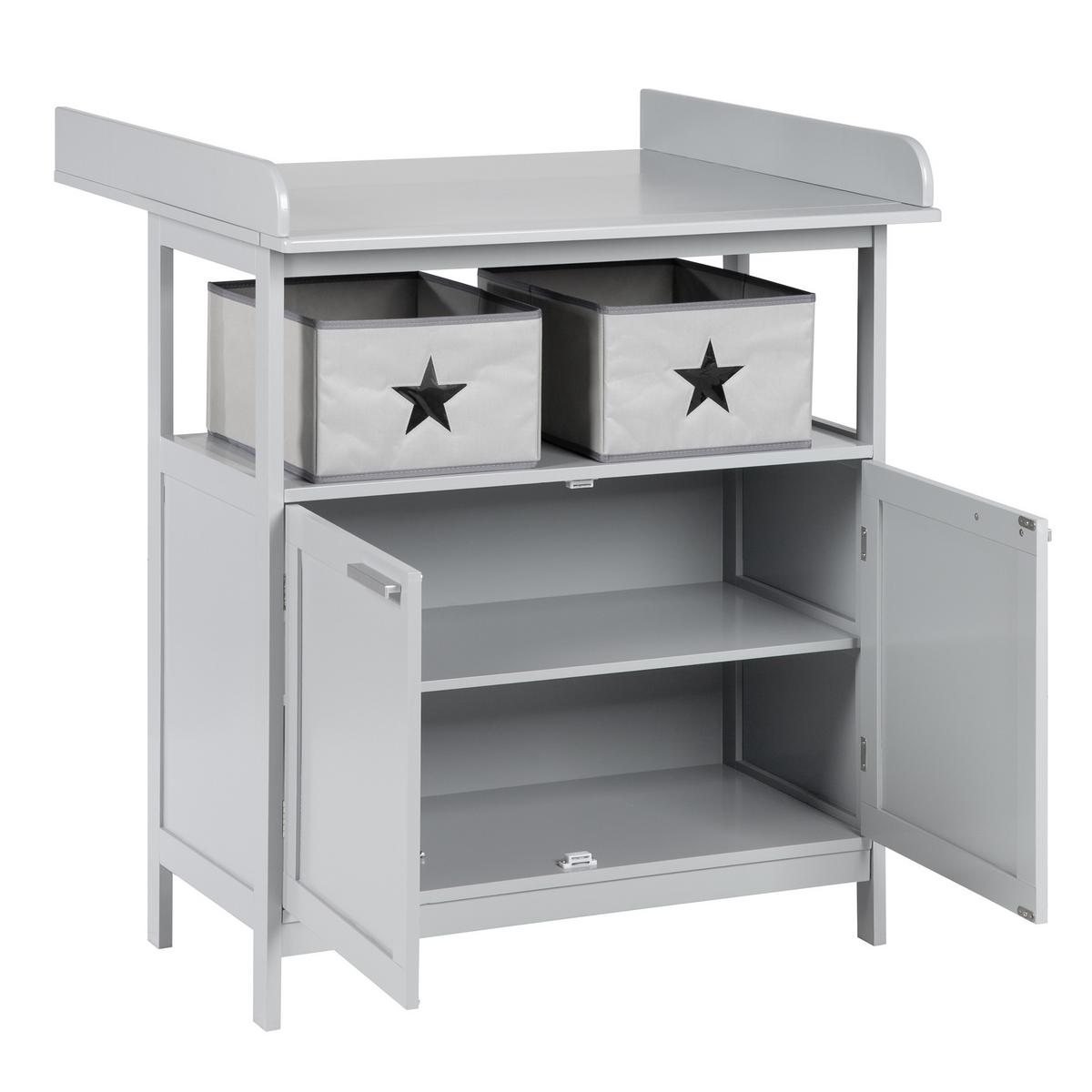 BABYZIMMER-SET Hamburg mit Türen 2-teilig - Taupe, Holzwerkstoff (66/76/123cm) - Roba