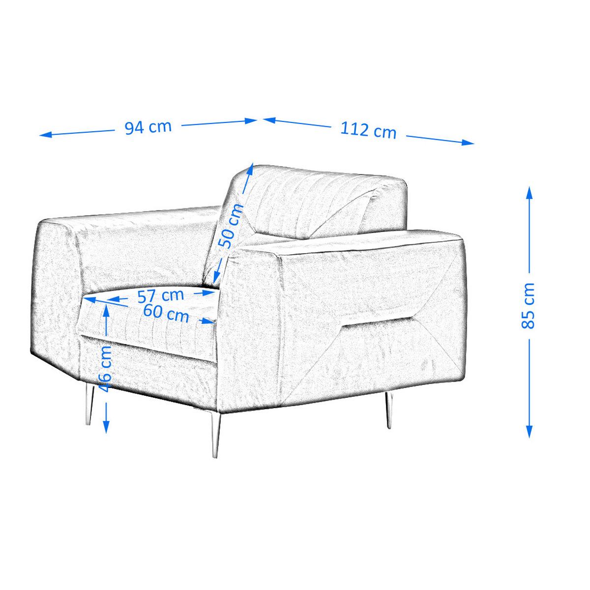 RELAXSESSEL Venezia dunkelgrau mit schwarzen Beinen - Dunkelgrau/Schwarz, Textil/Metall (112/85/94cm) - Beautysofa