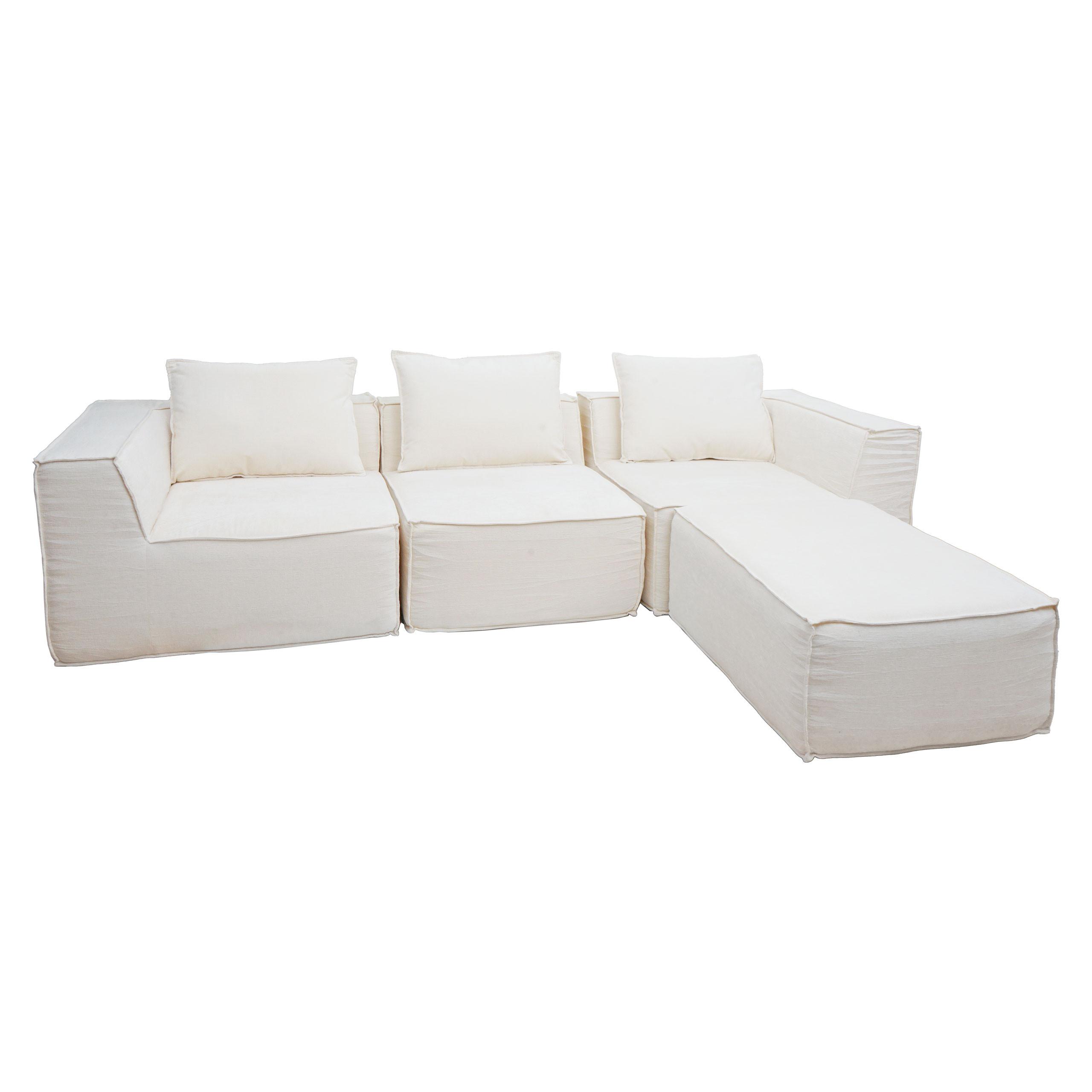 SOFA-GARNITUR Cremeweiß - Weiß, Textil (270/63/190cm) - MCW