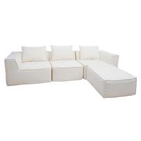 SOFA-GARNITUR Cremeweiß - Weiß, Textil (270/63/190cm) - MCW