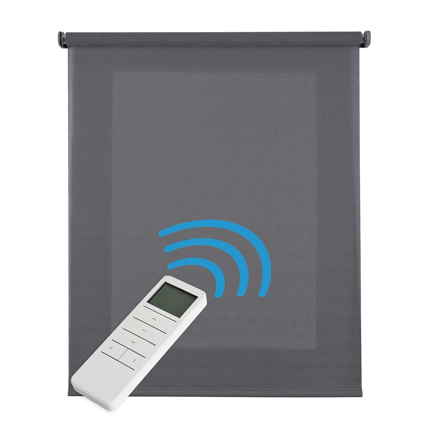 ROLLO motorisiert Grau, 180 x 250 cm - Grau, Kunststoff (180/250cm) - STORESDECO