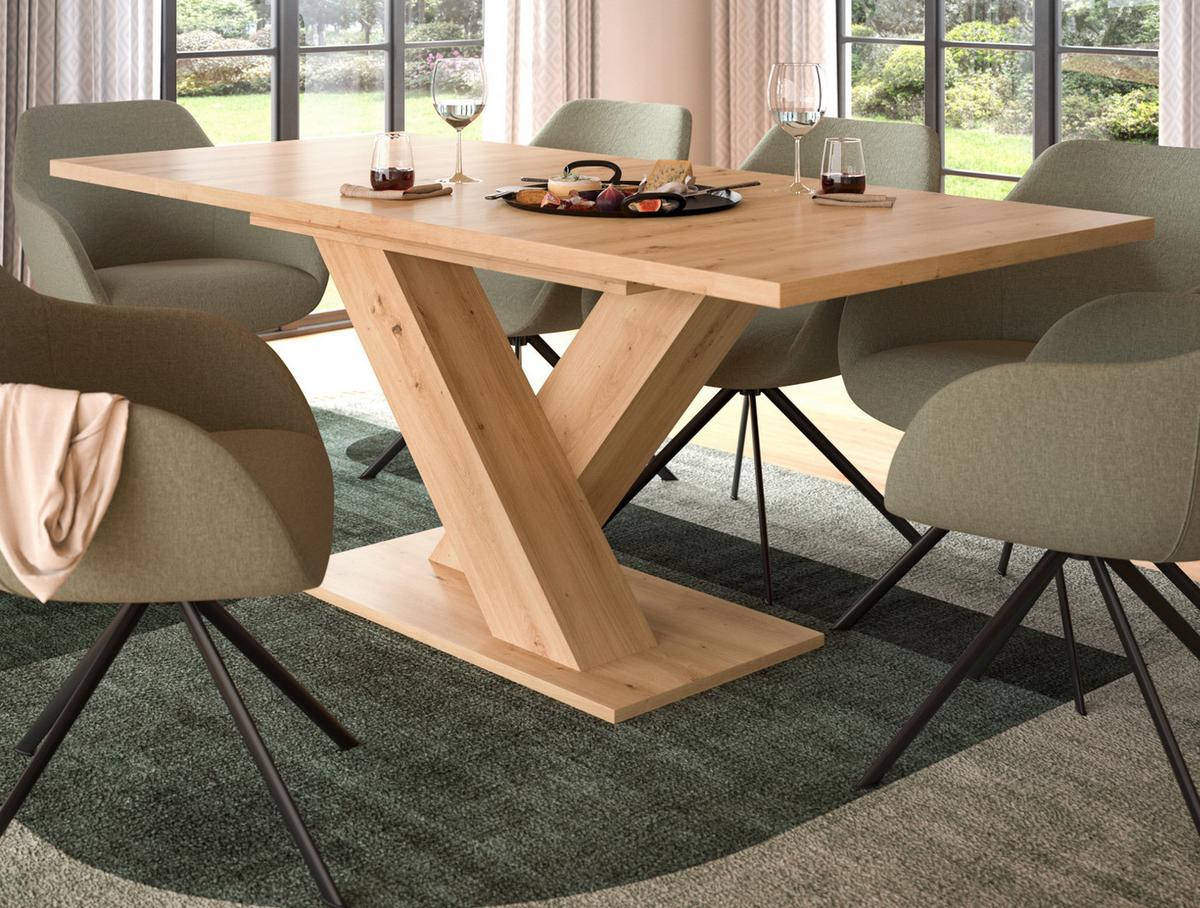ESSTISCH Eiche Artisan, Küchentisch ausziehbar 150 - 190 cm - Eiche Artisan, Holzwerkstoff/Metall (150/90/76cm) - Inn.Furn