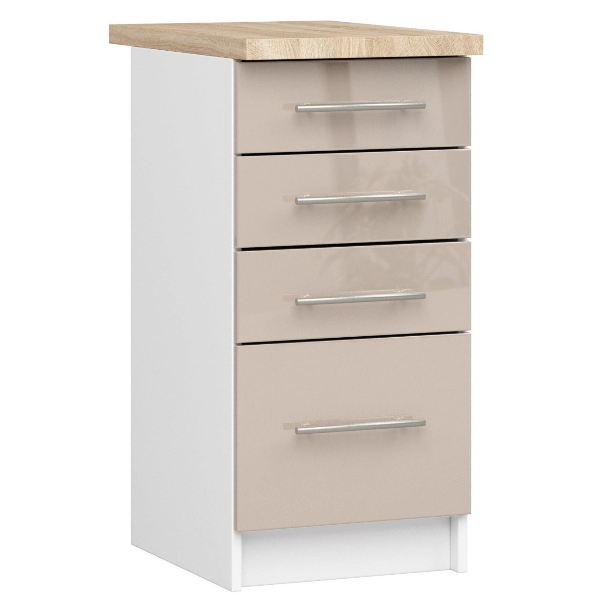 UNTERSCHRANK Weiß, Cappuccino Glanz 85/40/46 - Weiß, Holzwerkstoff (40/85/46cm) - RAUMHIRSCH FURNITURE