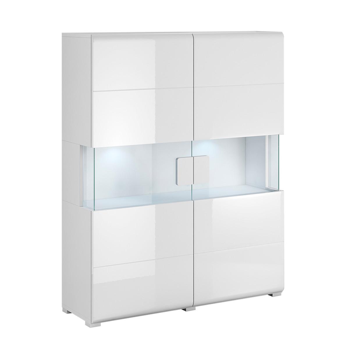 GESCHIRRSCHRANK Jules Weiß - Weiß, Holzwerkstoff (122/152/39cm) - Petits-meubles