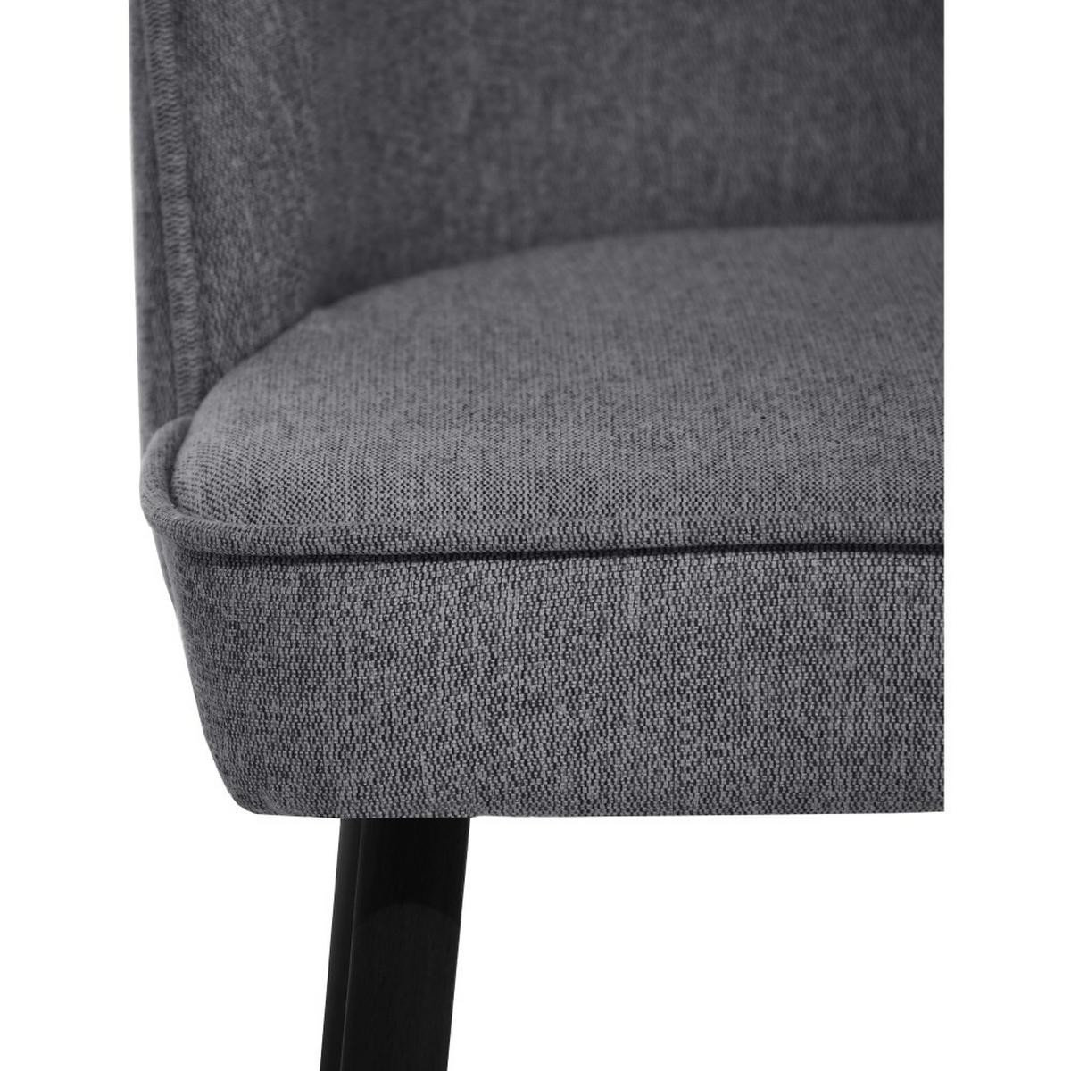 STUHL Luna, Polsterstuhl für das Esszimmer mit schwarzen Holzbeinen, Grau - Schwarz/Grau, Holz (51/87/46cm) - Beautysofa