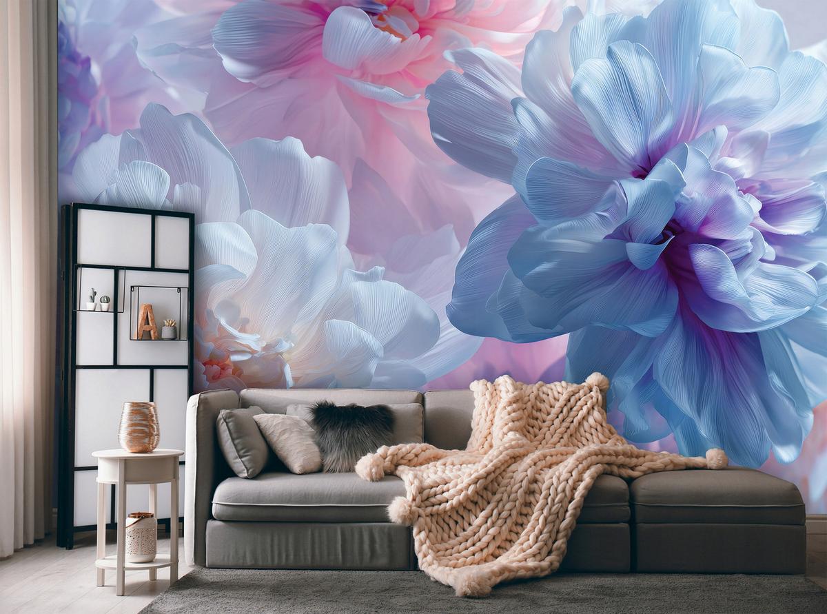 FOTOTAPETE Blumen Abstrakt Lila 350x250 cm - Multicolor, Papier (350/250cm) - Wallarena