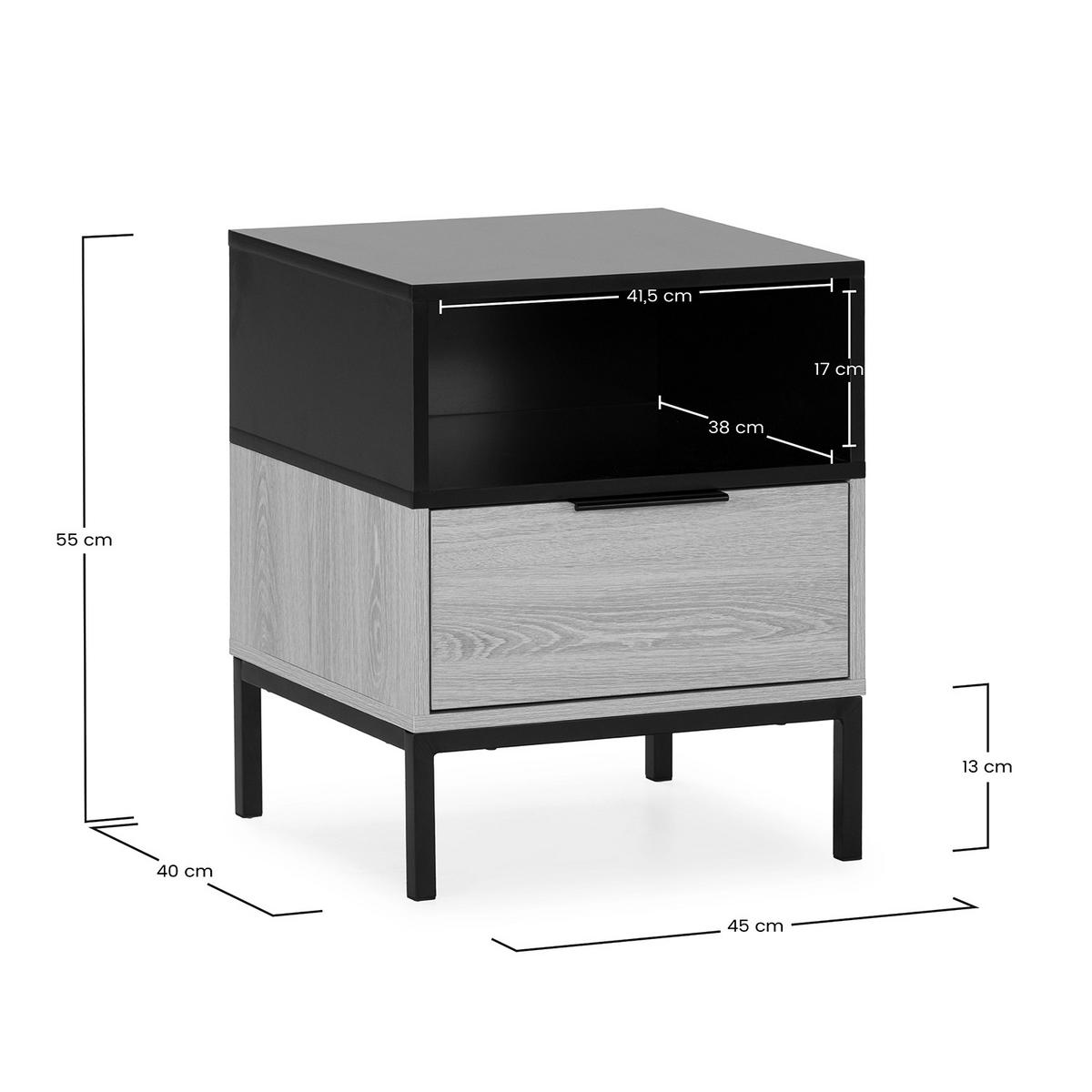 NACHTTISCH Nieve 1 schublade Eichenfarbe - Honigeiche, Holzwerkstoff (45/55/40cm) - VS Venta-stock