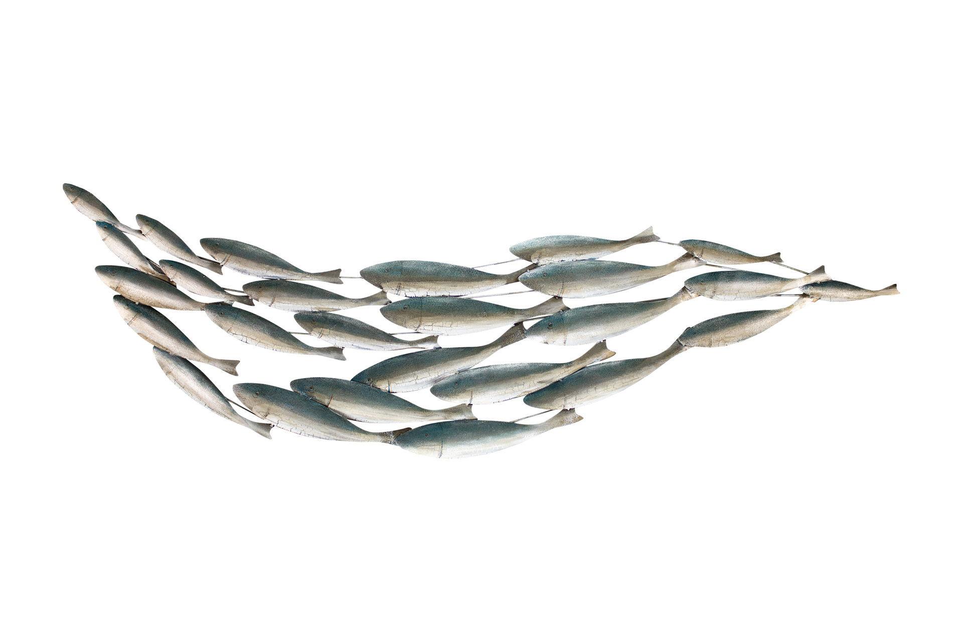 WANDDEKO Blau 164/45 cm - Blau/Silberfarben, Metall (2/45/4cm) - KUNSTLOFT