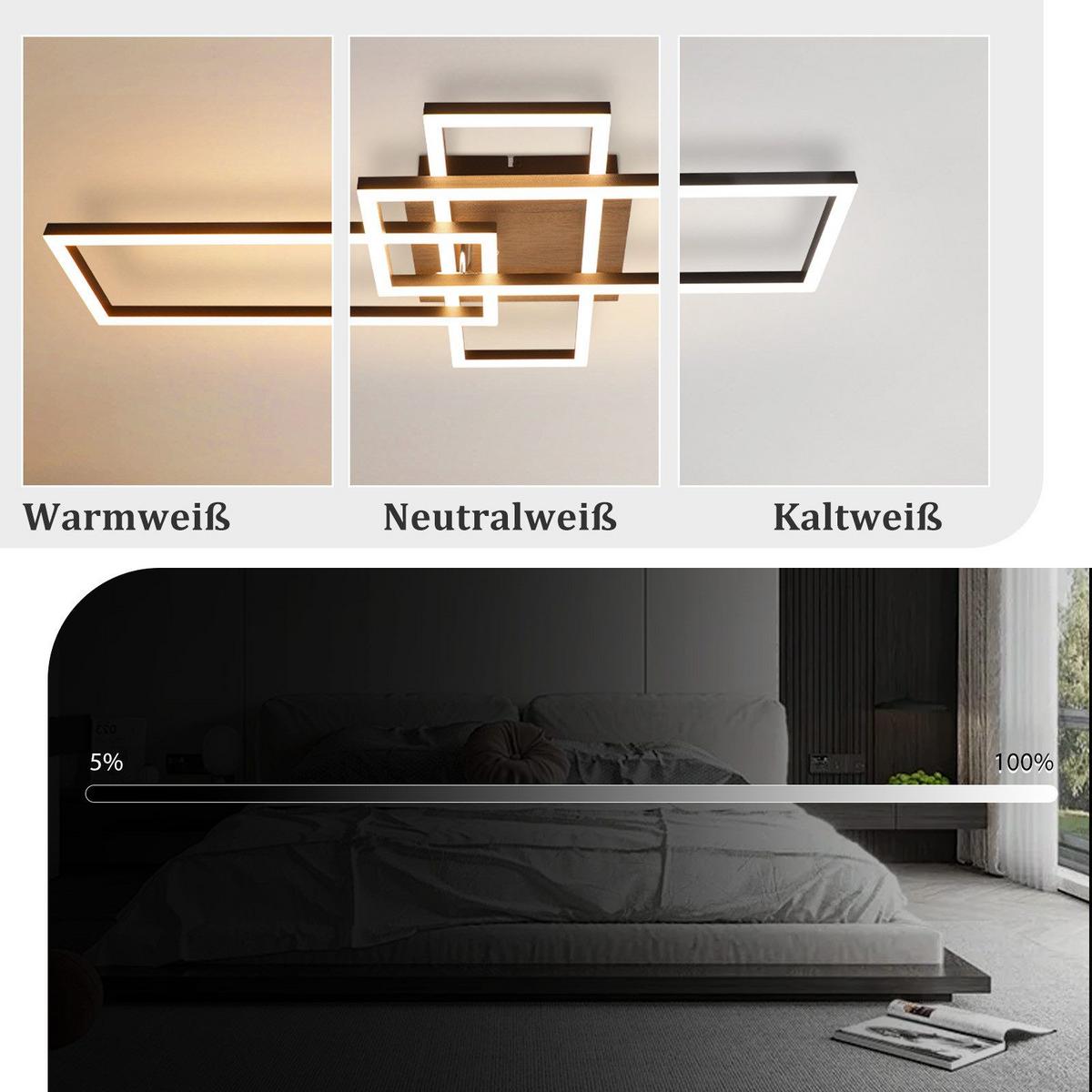 LED-DECKENLEUCHTE Gale 64.3/35/9.5 cm - Schwarz, Metall (64.3/35/9.5cm) - Nettlife