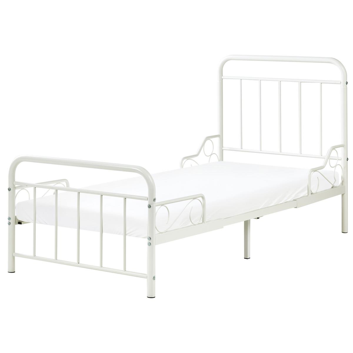 KINDERBETT mitwachsend Metall 90/200 cm Cremeweiß Anais - Creme, Metall (90/200cm) - Beliani