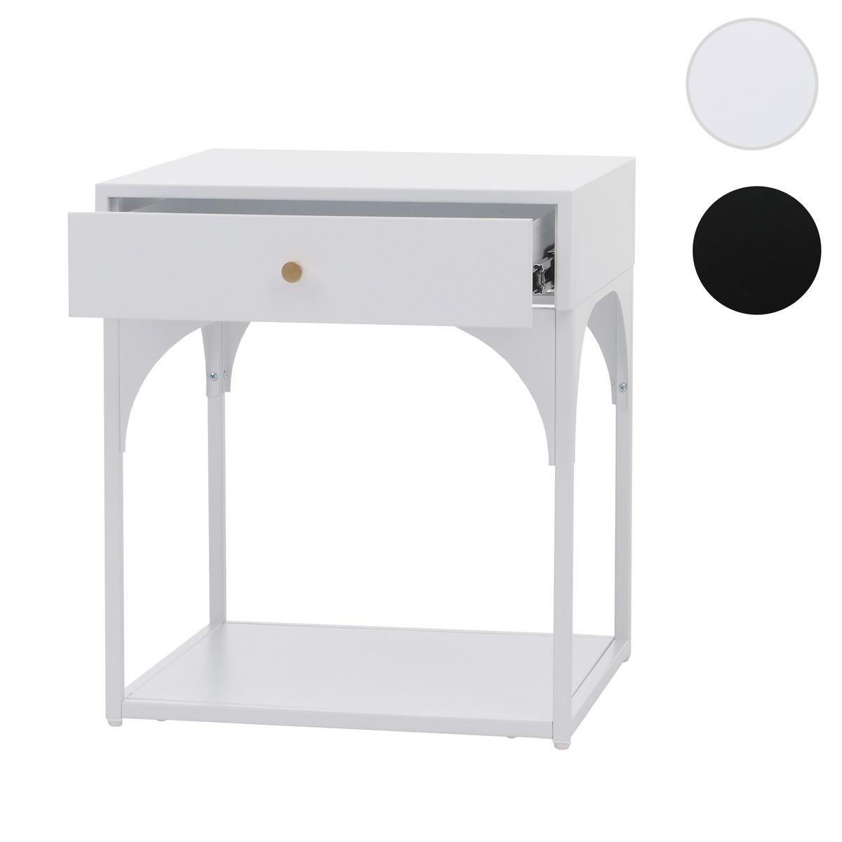 NACHTTISCH rechteckig Weiß - Weiß, Metall (43/50/41cm) - MCW