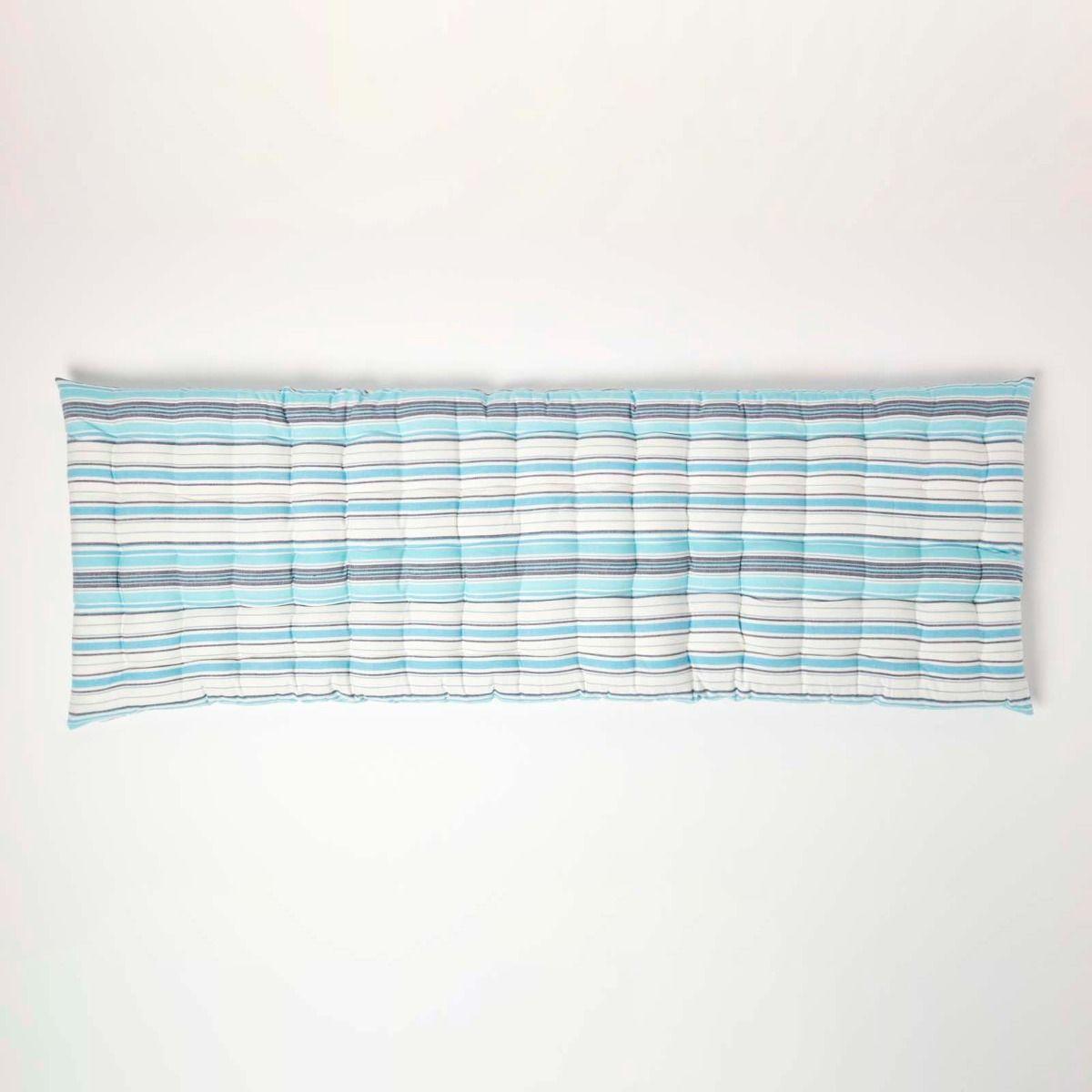 BANKAUFLAGE New England, 3-Sitzer gestreift - Blau, Textil (143/48/5cm) - Homescapes