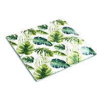 GLASPLATTE 60x52 cm Tropische Blätter - Grün, Glas (60/0.4/52cm) - TULUP