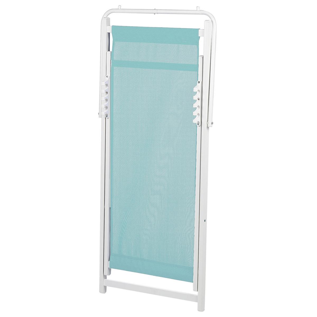 GARTENLIEGE weiß/hellblau Locri II - Weiß/Hellblau, Metall (60/79/95cm) - Beliani