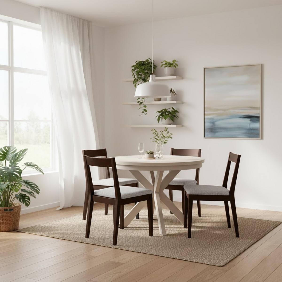 STUHL Moden mit wengefarbenen Holzbeinen, Polsterstuhl, Hellgrau - Wengefarben/Hellgrau, Holz (45/84/45cm) - Beautysofa