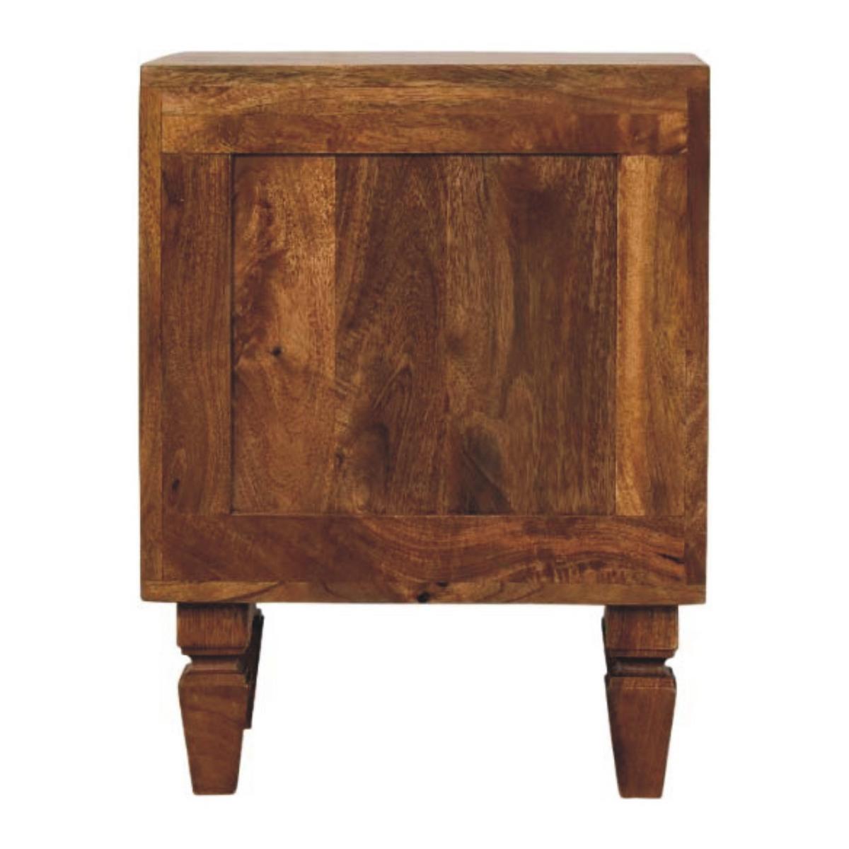 NACHTKASTEN Lamellen-Einheit, 2 Schubladen, Hellbraun - Hellbraun/Messingfarben, Holz/Metall (42/55/40cm) - Artisan Furniture