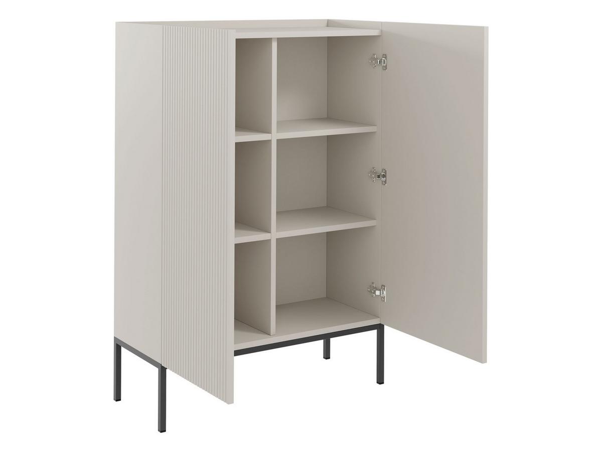 KOMMODE Como 100 2D - Kaschmir/Schwarz, Holzwerkstoff/Metall (100/140/42cm) - MIRJAN24