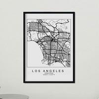 POSTER Los Angeles Skyline A3 Schwarzer Rahmen - Schwarz, Papier (29.7/5/42cm) - Nacnic