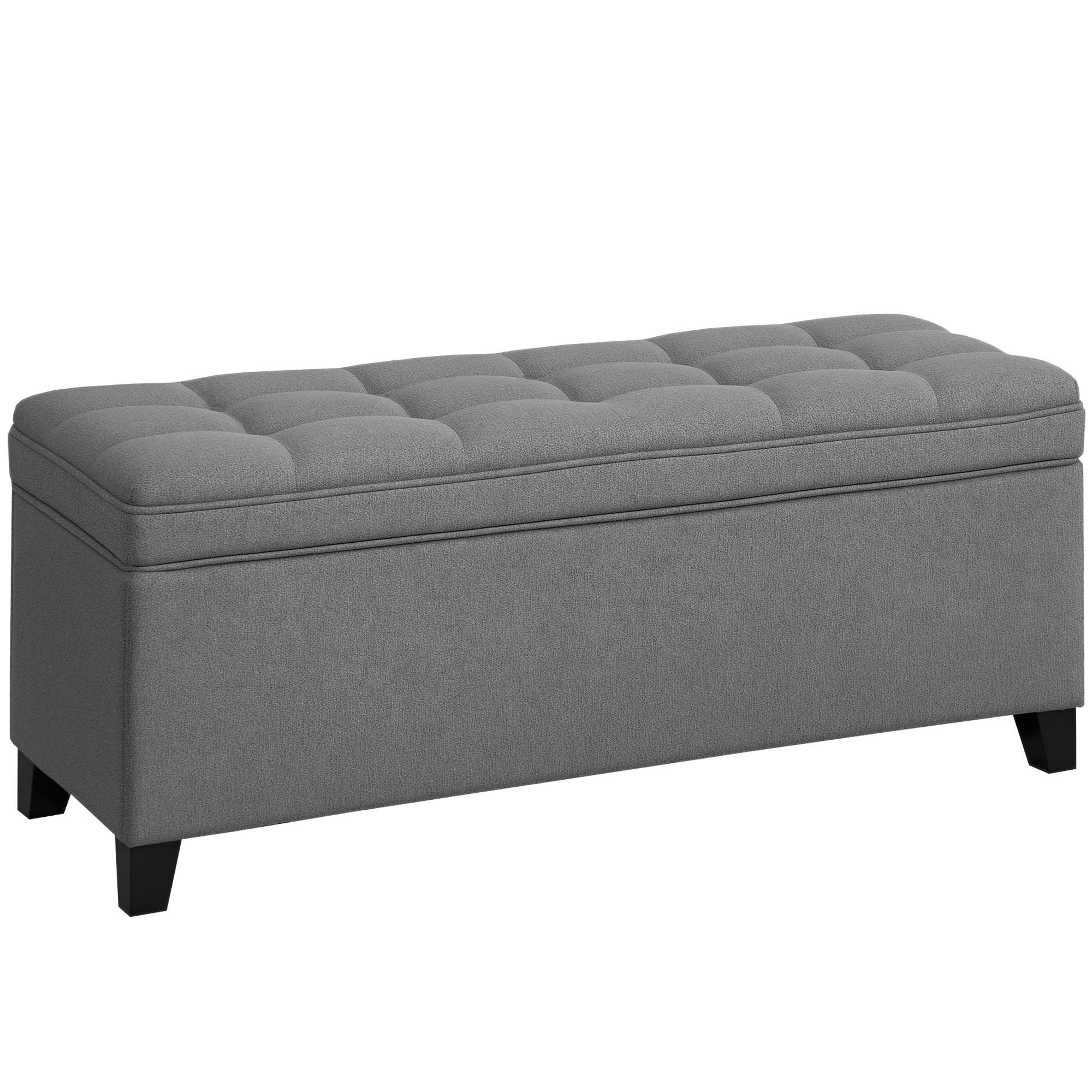 SITZBANK Polyester Kohlegrau - Dunkelgrau, Holzwerkstoff/Textil (40/48/120cm) - HOMCOM
