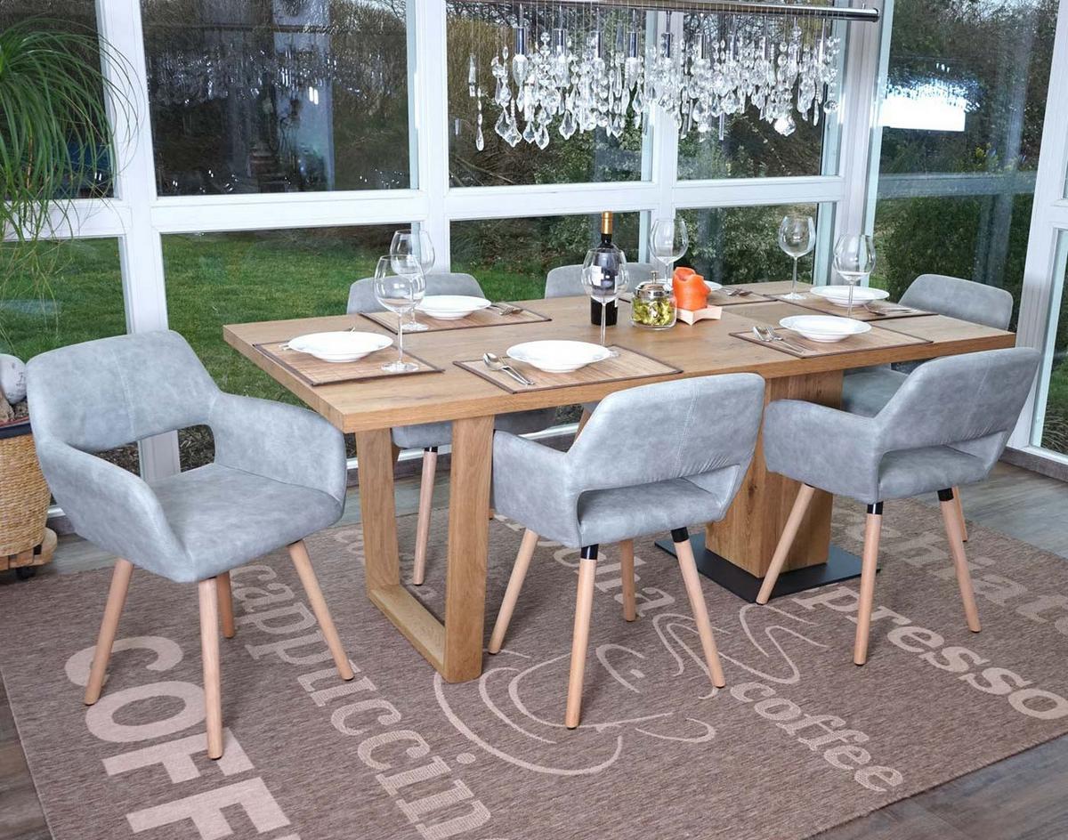ESSZIMMERSTUHL Beton Dekor 6er-Set - Grau, Holz (56/78/57cm) - MCW