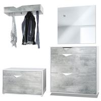 GARDEROBE Kolmio Fronten in Beton Oxid Optik - Hellgrau, Holzwerkstoff (190/185/33cm) - Vladon