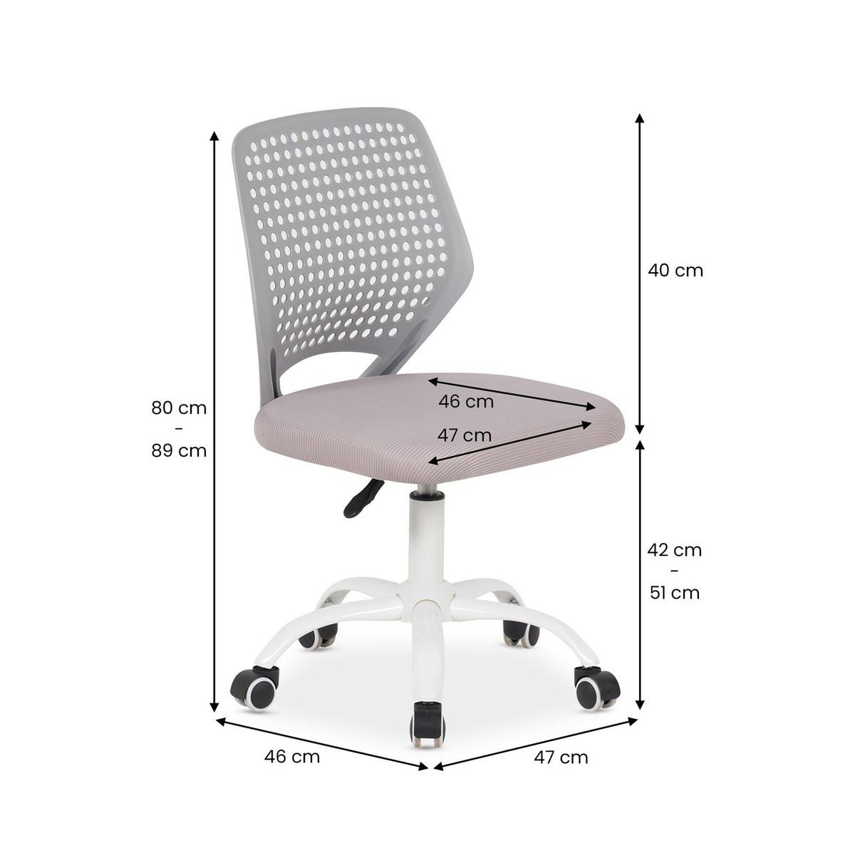 KINDERDREHSTUHL JADE - Grau, Textil (47/89/46cm) - IDIMEX