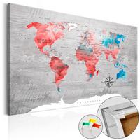 PINNWANDBILDER Grau 120/80 cm - Rot/Grau, Naturmaterialien/Textil (120/80cm) - KUNSTLOFT