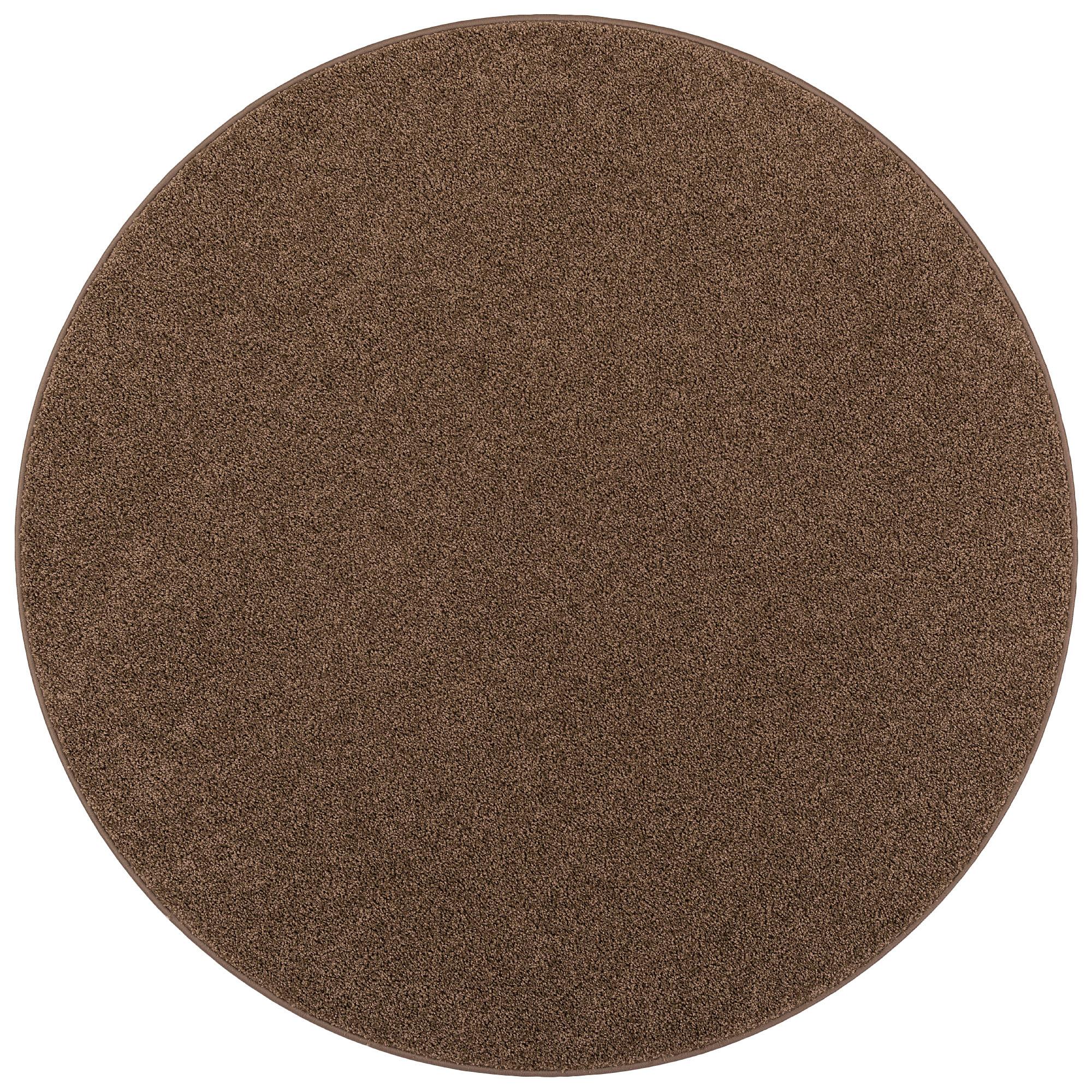 HOCHFLOR VELOURS TEPPICH COTTAGE RUND - Mokka, Textil (160/160cm) - Snapstyle