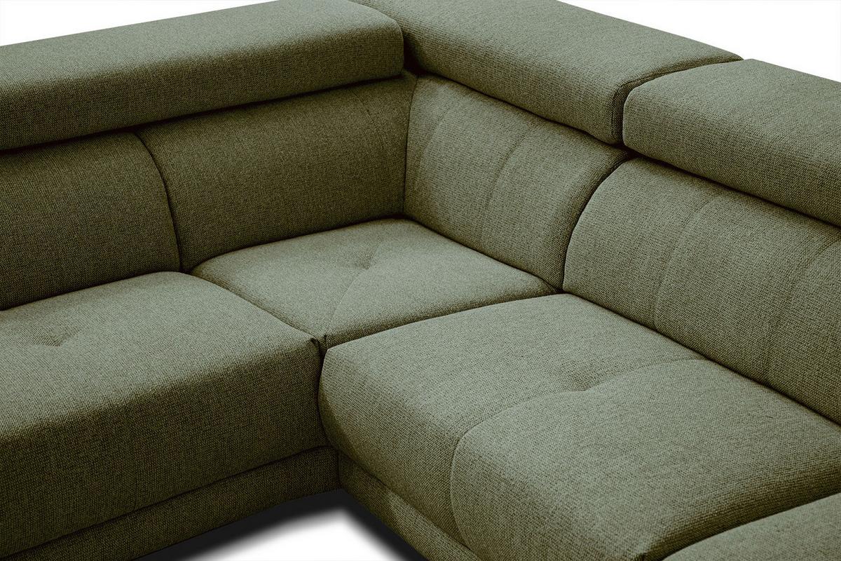 ECKSOFA MORELLO 5-Sitzer, olivgrün - Schwarz/Olivgrün, Holzwerkstoff/Textil (158/269cm) - Wozimo