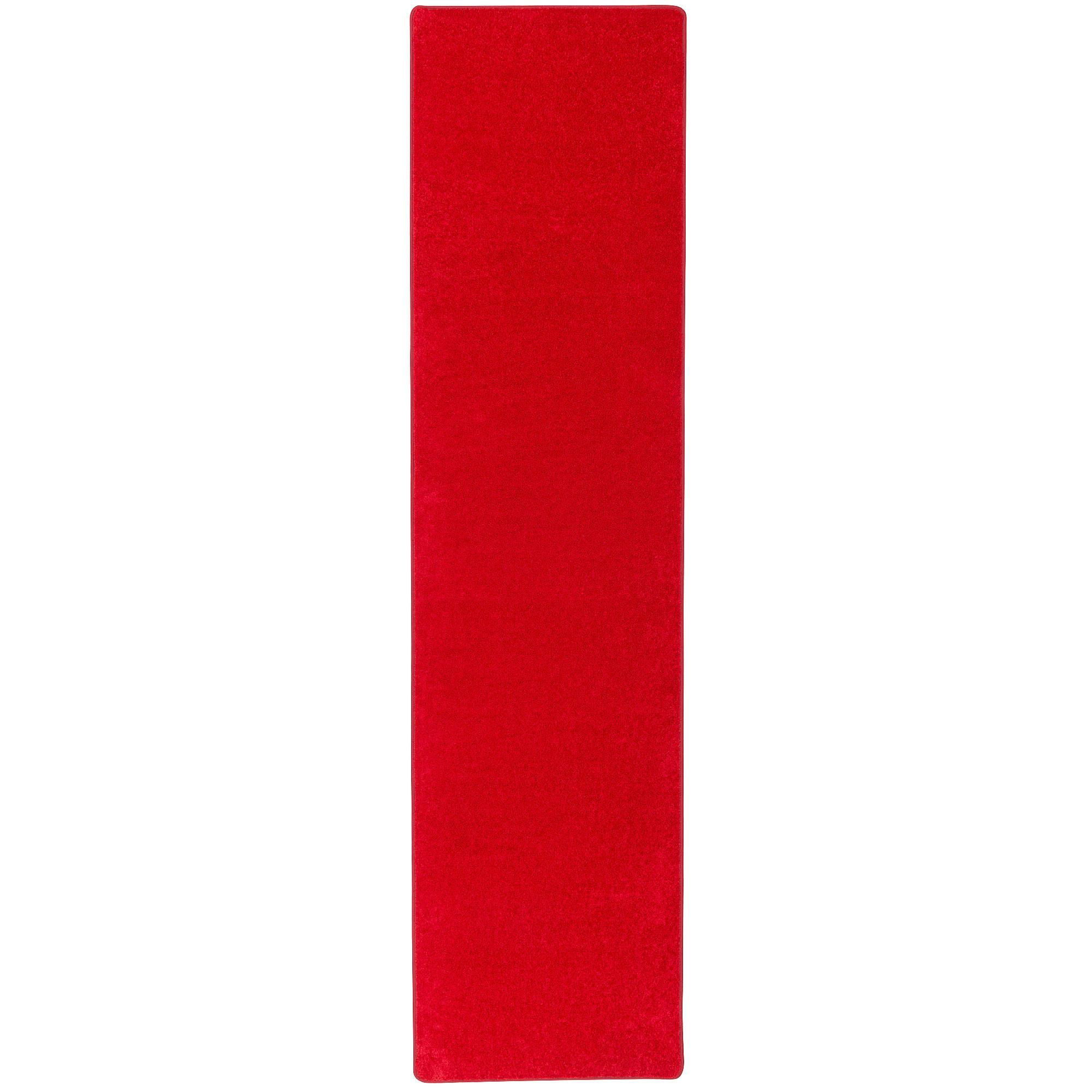 HOCHFLOR VELOURS LÄUFER TEPPICH LUNA - Rot, Textil (100/200cm) - Snapstyle