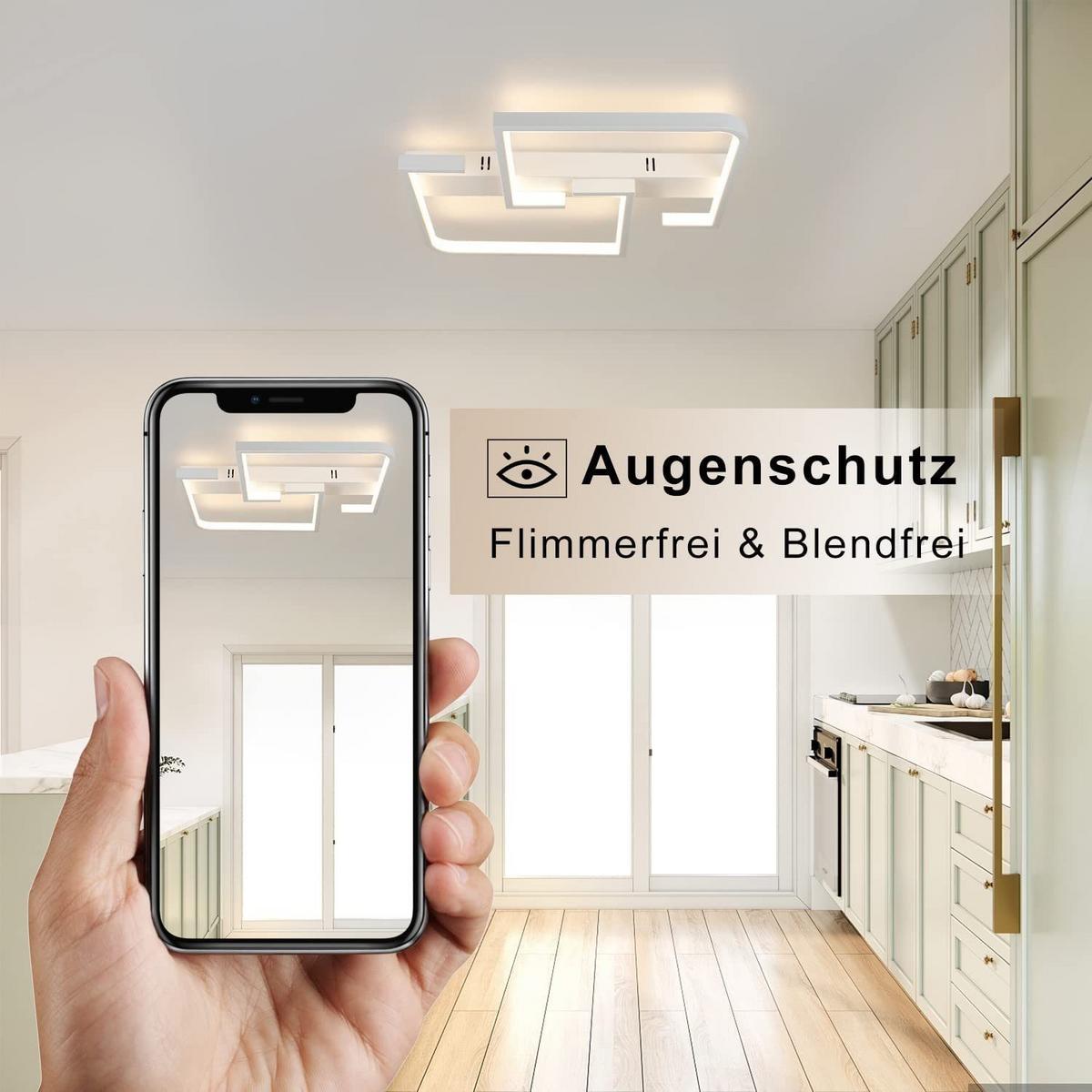 LED-DECKENLEUCHTE Emmerich 42/37/5 cm - Weiß, Metall (42/37/5cm) - Nettlife