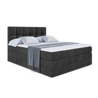BOXSPRINGBETT RICAR KING - 140x200 - H3/H4 - Schwarz - Schwarz, Holzwerkstoff (140/200cm) - ALTDECOR