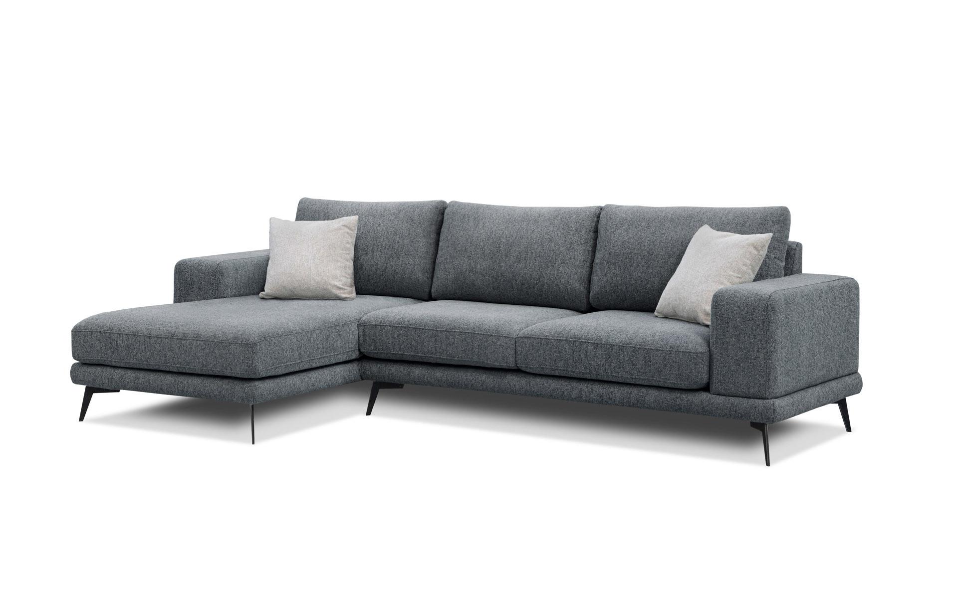 ECKSOFA MEDIOLANE 5-Sitzer, dunkelgrau - Dunkelgrau, Holzwerkstoff/Textil (158/282cm) - Wozimo