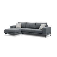 ECKSOFA MEDIOLANE 5-Sitzer, dunkelgrau - Dunkelgrau, Holzwerkstoff/Textil (158/282cm) - Wozimo