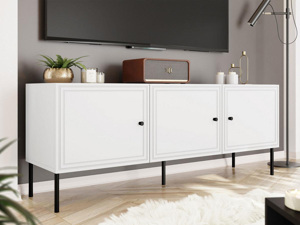 TV-LOWBOARD Palazzo Bis 150 3D - Schwarz/Weiß, Holzwerkstoff/Kunststoff (151/40/60cm) - MIRJAN24
