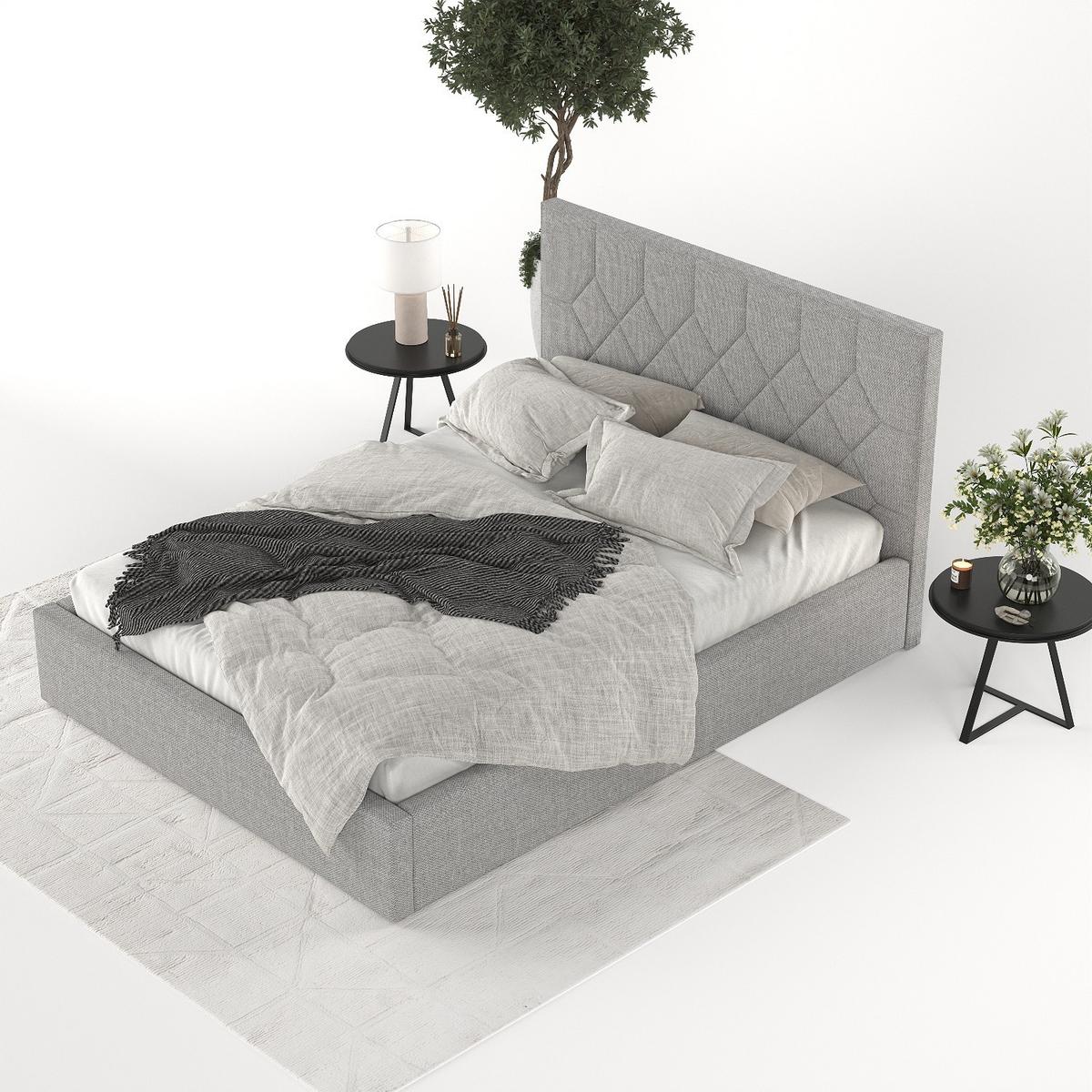 POLSTERBETT Brisa 140/200 cm Hellgrau im Inari Stoff - Hellgrau/Schwarz, Holz/Holzwerkstoff (140/200cm) - AltaBeds