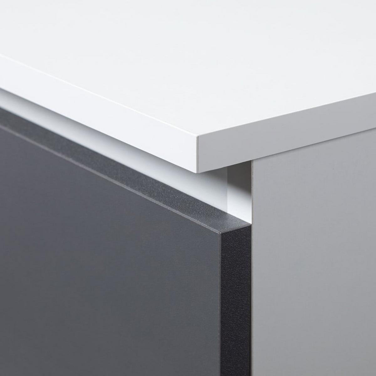 SCHREIBTISCH Weiß, Graphit Grau 77/124/85 - Weiß, Holzwerkstoff (120/53.6/77cm) - RAUMHIRSCH FURNITURE