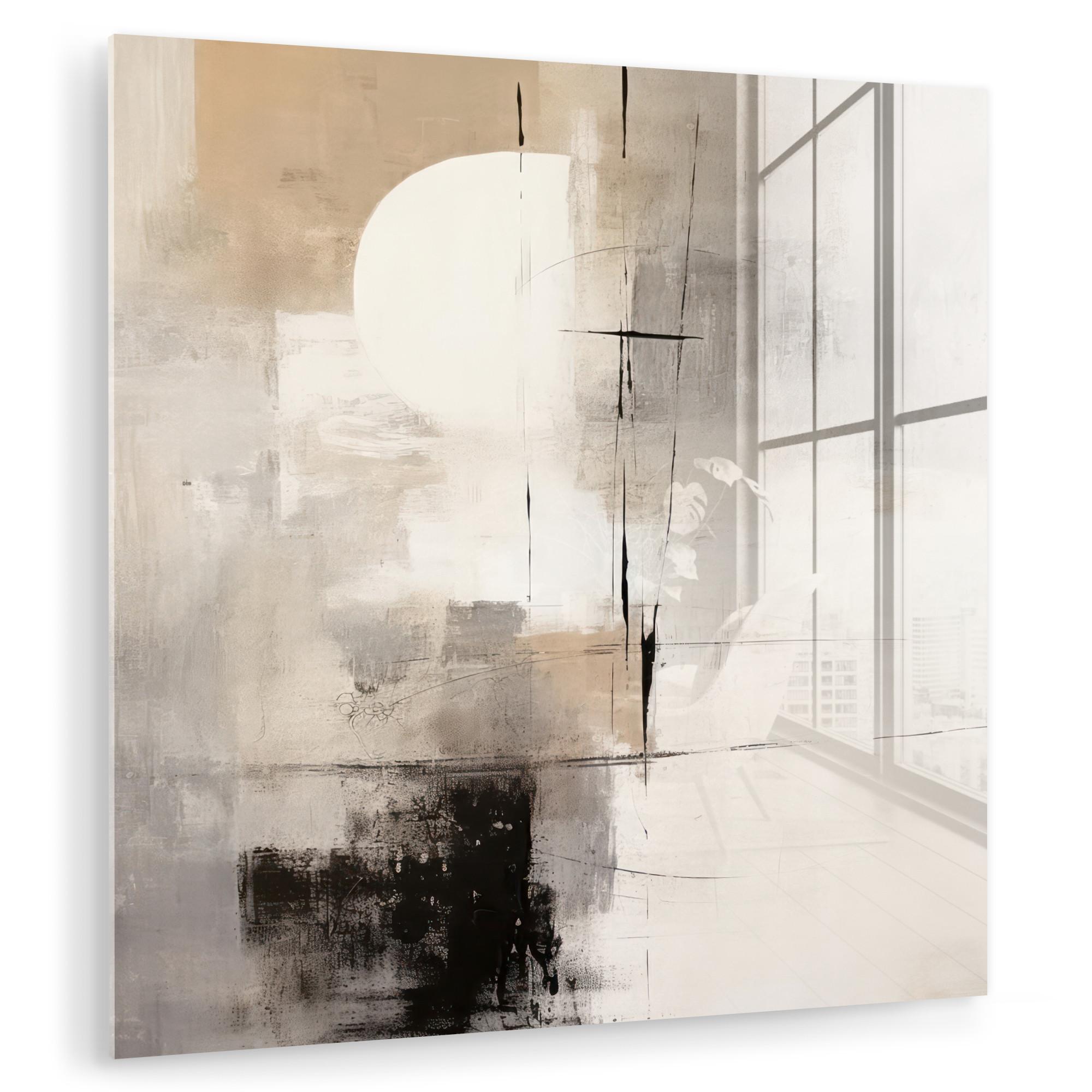 ACRYLGLASBILD Abstrakt - Kunst - Grau 50x50 cm - Hellgrau, Glas (50/50cm) - MuchoWow